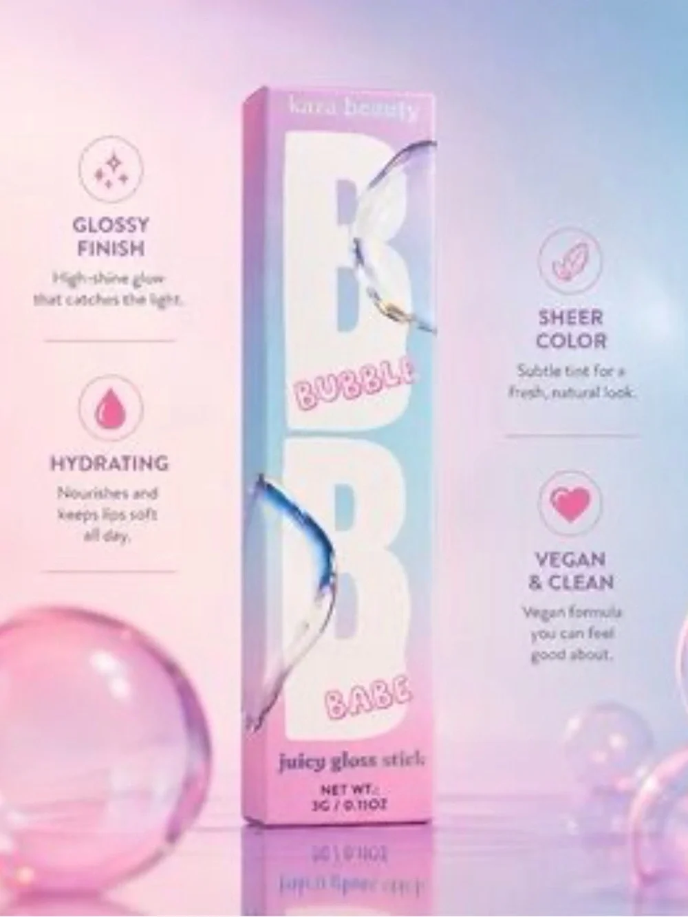 NWT Kara Beauty Bubble Babe Juicy Gloss 3 Face Masks Be Awesome, Magical, Soft